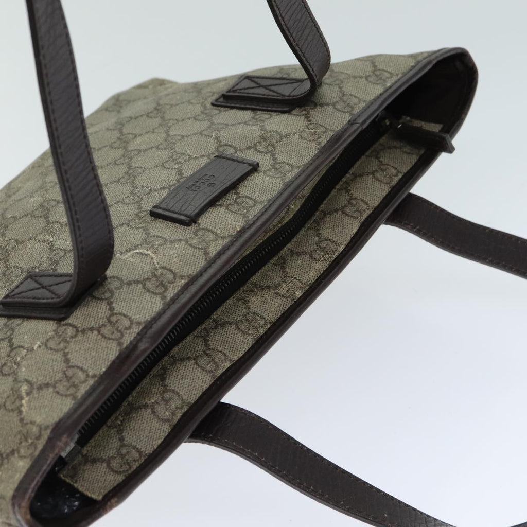 GUCCI GG Supreme Tote Bag PVC Leather Beige Brown 181086 79290