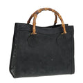 GUCCI Bamboo Hand Bag Leather Black 002 123 0260 79292