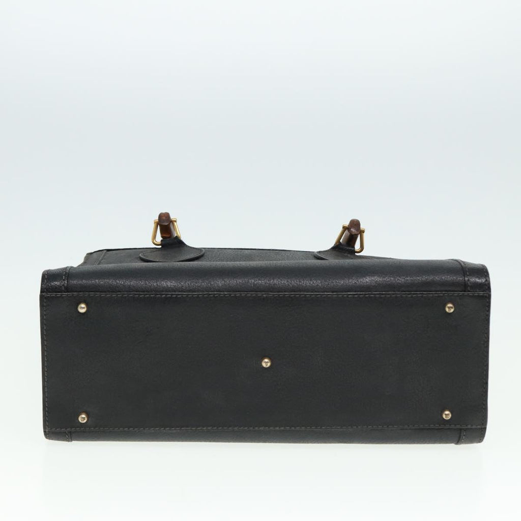 GUCCI Bamboo Hand Bag Leather Black 002 123 0260 79292