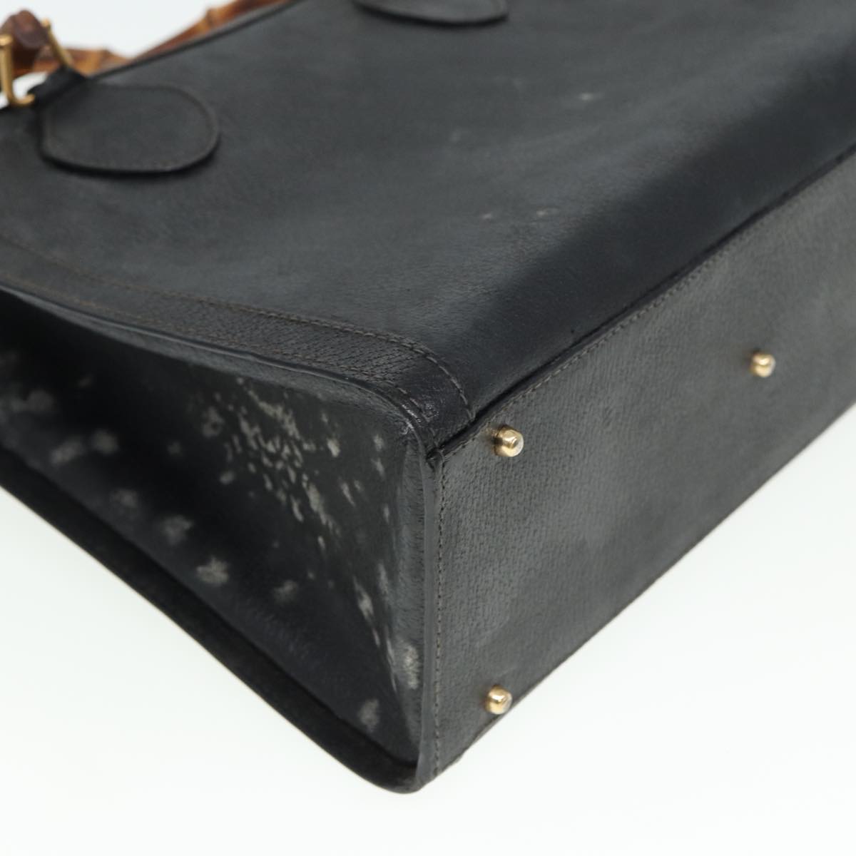 GUCCI Bamboo Hand Bag Leather Black 002 123 0260 79292