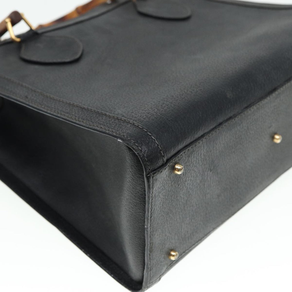 GUCCI Bamboo Hand Bag Leather Black 002 123 0260 79292