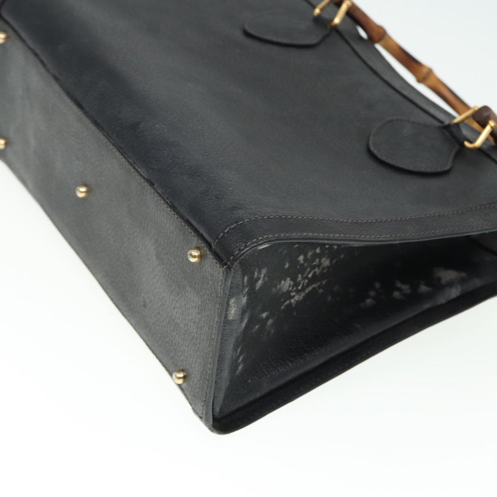GUCCI Bamboo Hand Bag Leather Black 002 123 0260 79292