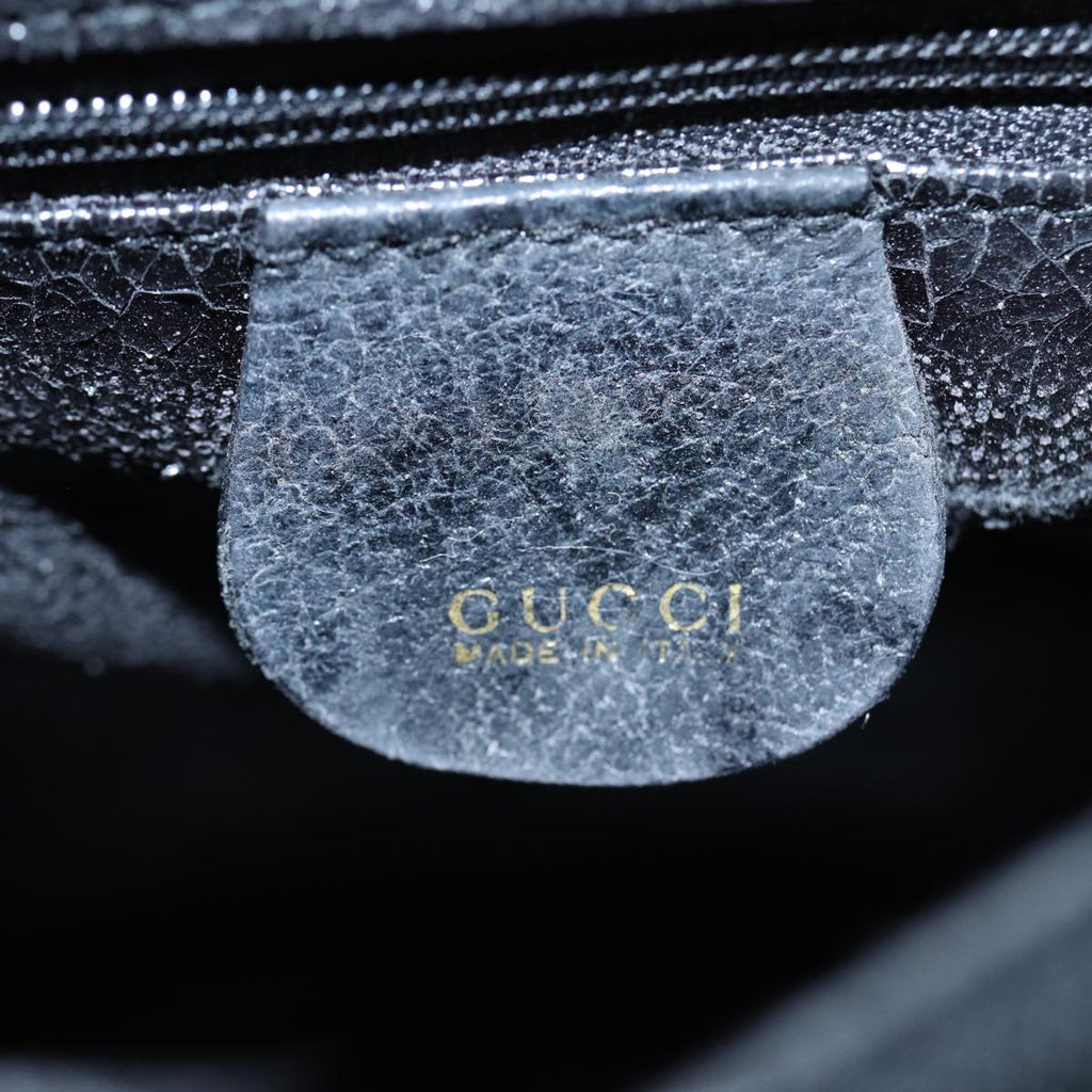 GUCCI Bamboo Hand Bag Leather Black 002 123 0260 79292