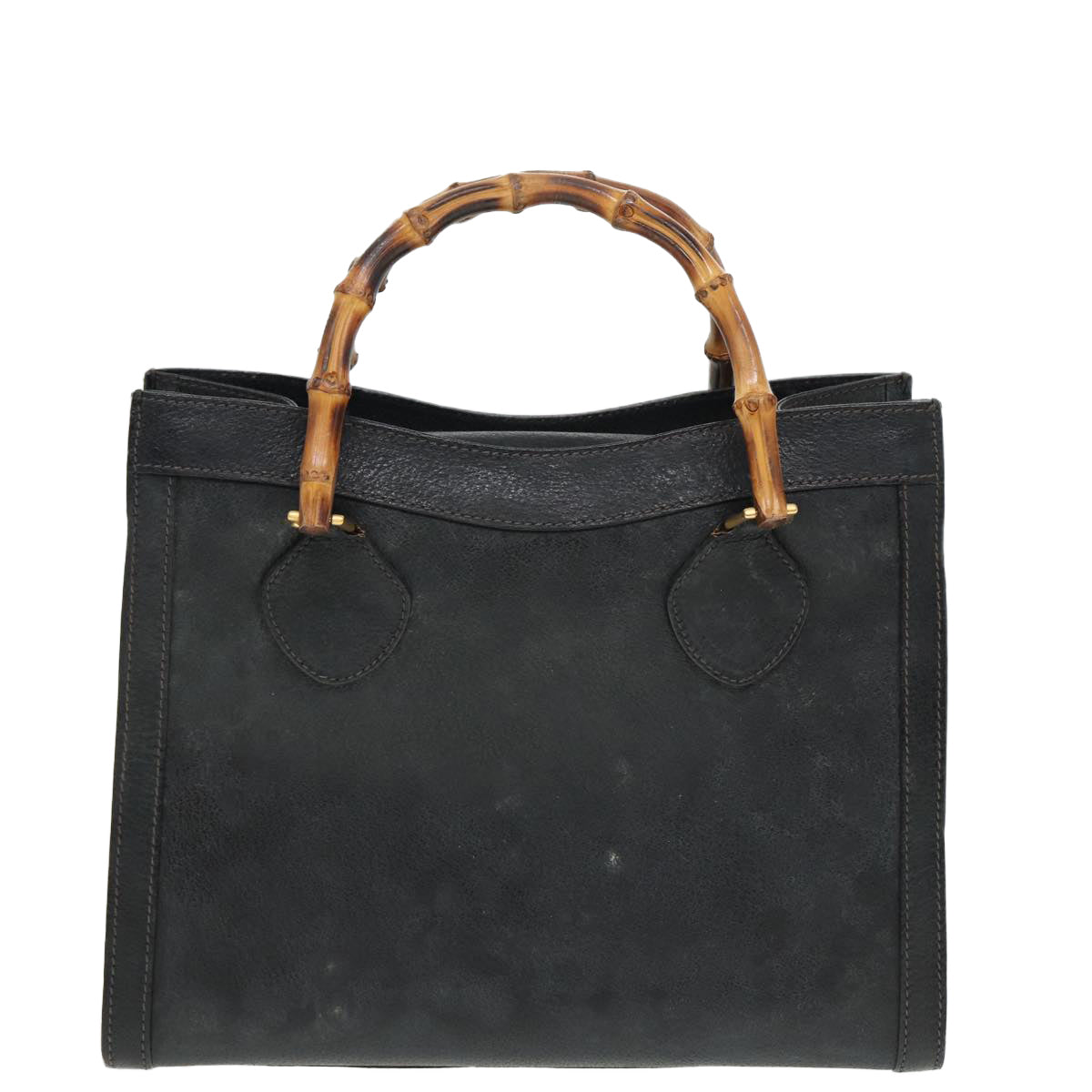 GUCCI Bamboo Hand Bag Leather Black 002 123 0260 79292