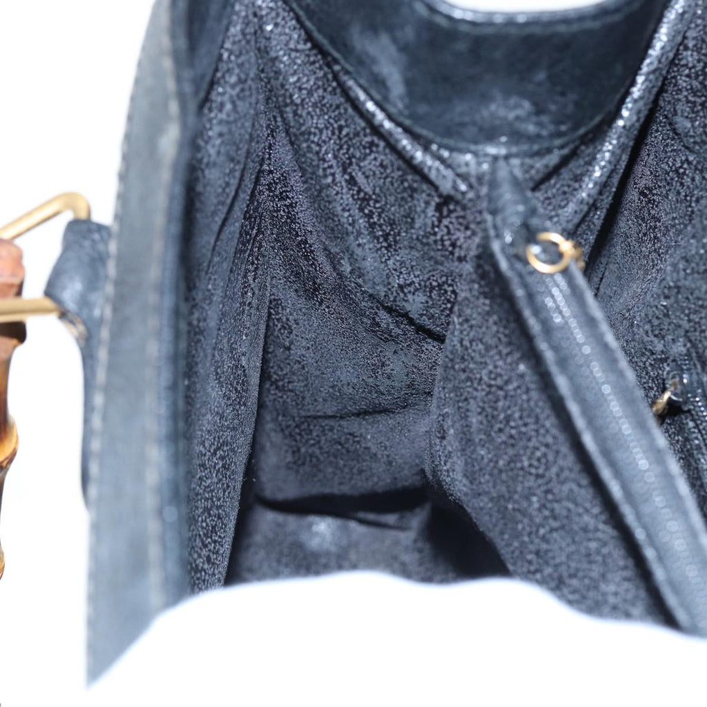 GUCCI Bamboo Hand Bag Leather Black 002 123 0260 79292