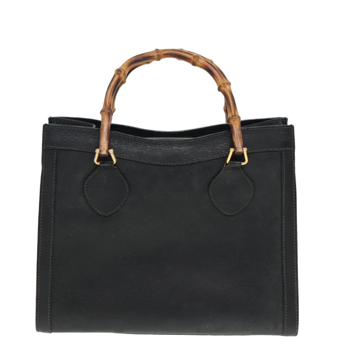 GUCCI Bamboo Hand Bag Leather Black 002 123 0260 79292