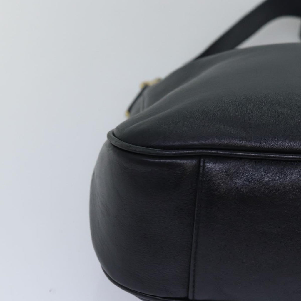GUCCI Bamboo Hand Bag Leather 2way Black 000 1448 1638 79317