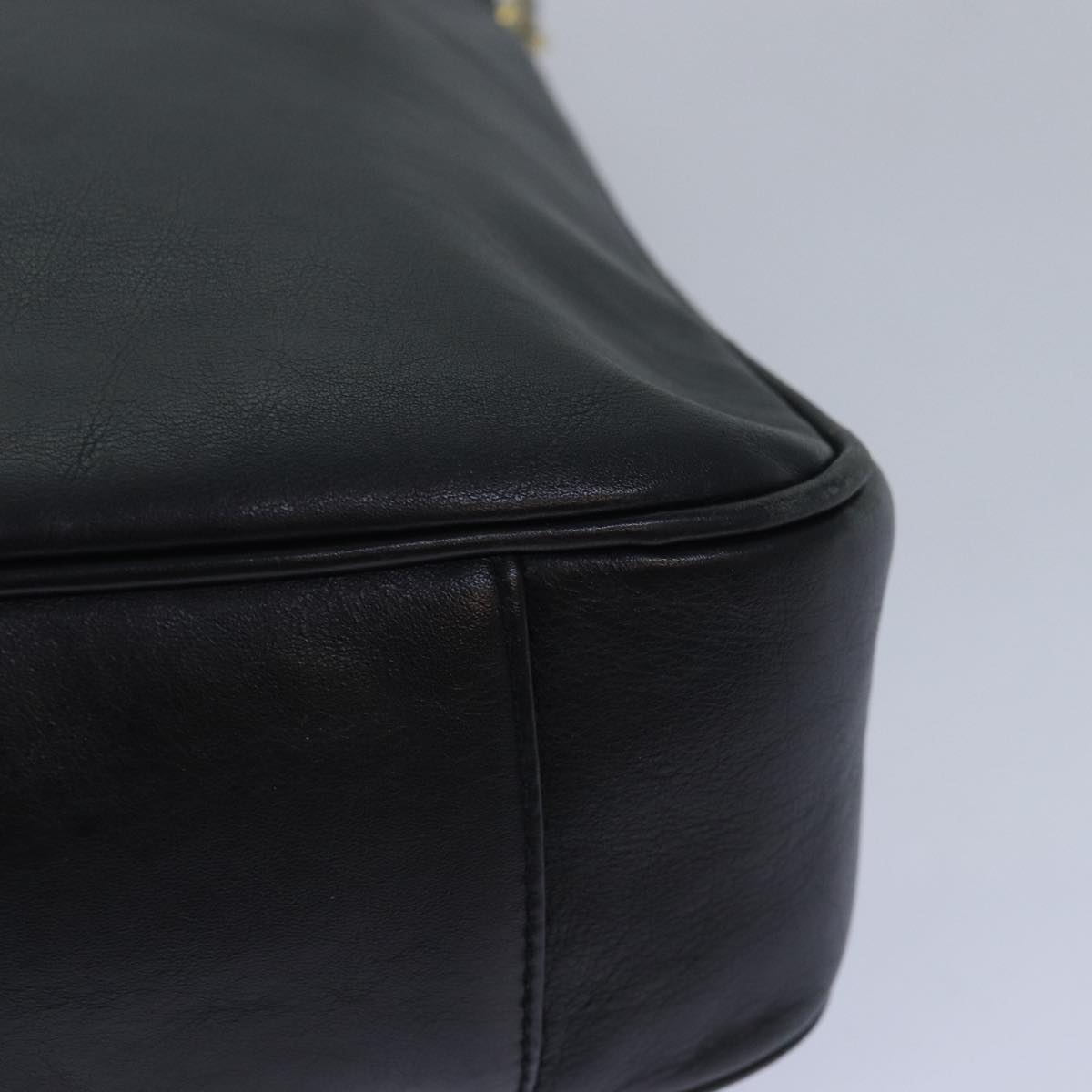 GUCCI Bamboo Hand Bag Leather 2way Black 000 1448 1638 79317