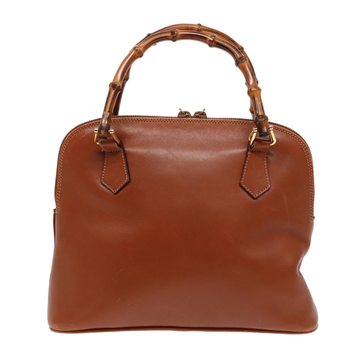 GUCCI Bamboo Hand Bag Leather 2way Brown 79328