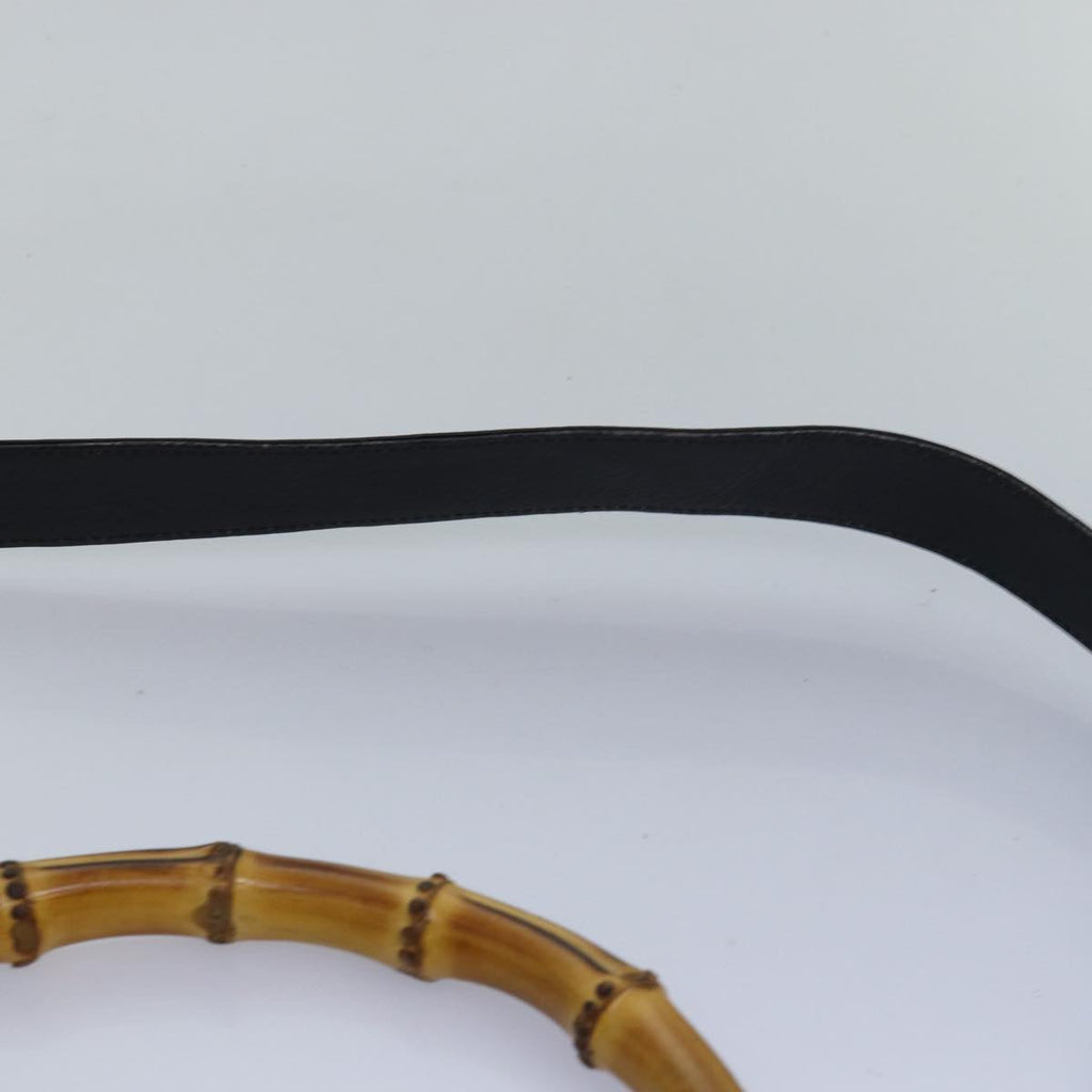 GUCCI Bamboo Hand Bag Leather 2way Black 001 1781 1577 79330