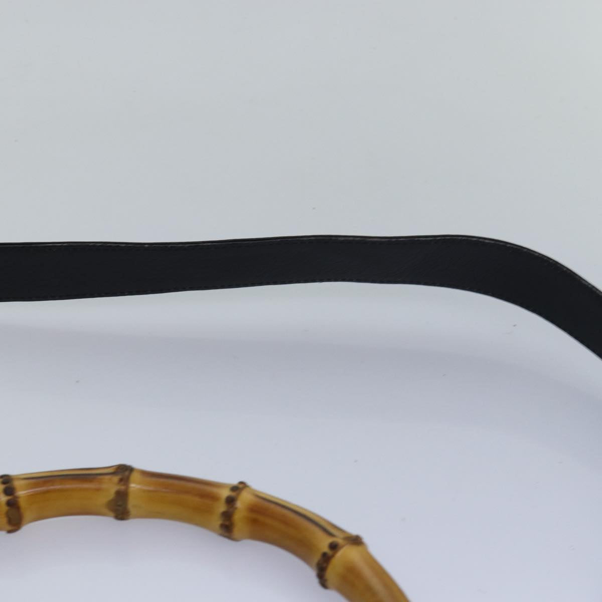 GUCCI Bamboo Hand Bag Leather 2way Black 001 1781 1577 79330