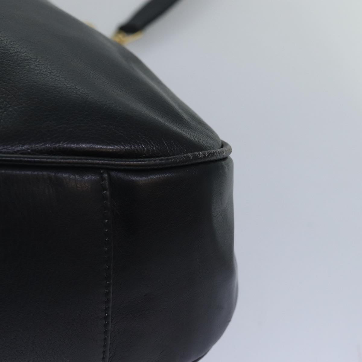 GUCCI Bamboo Hand Bag Leather 2way Black 001 1781 1577 79330