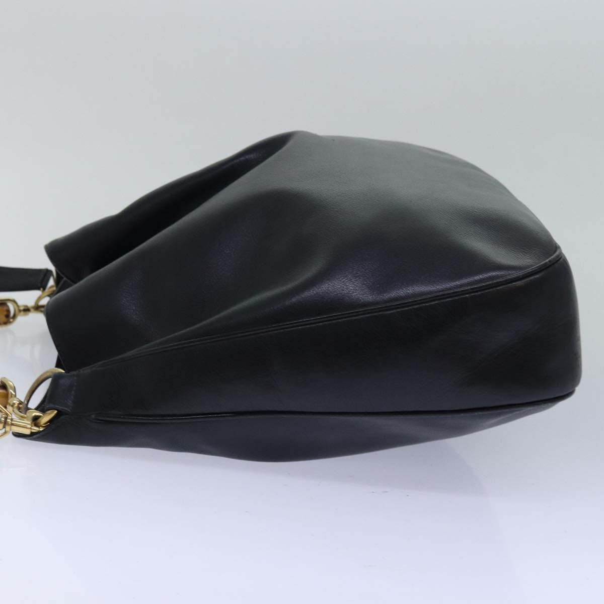 GUCCI Bamboo Hand Bag Leather 2way Black 001 1781 1577 79330