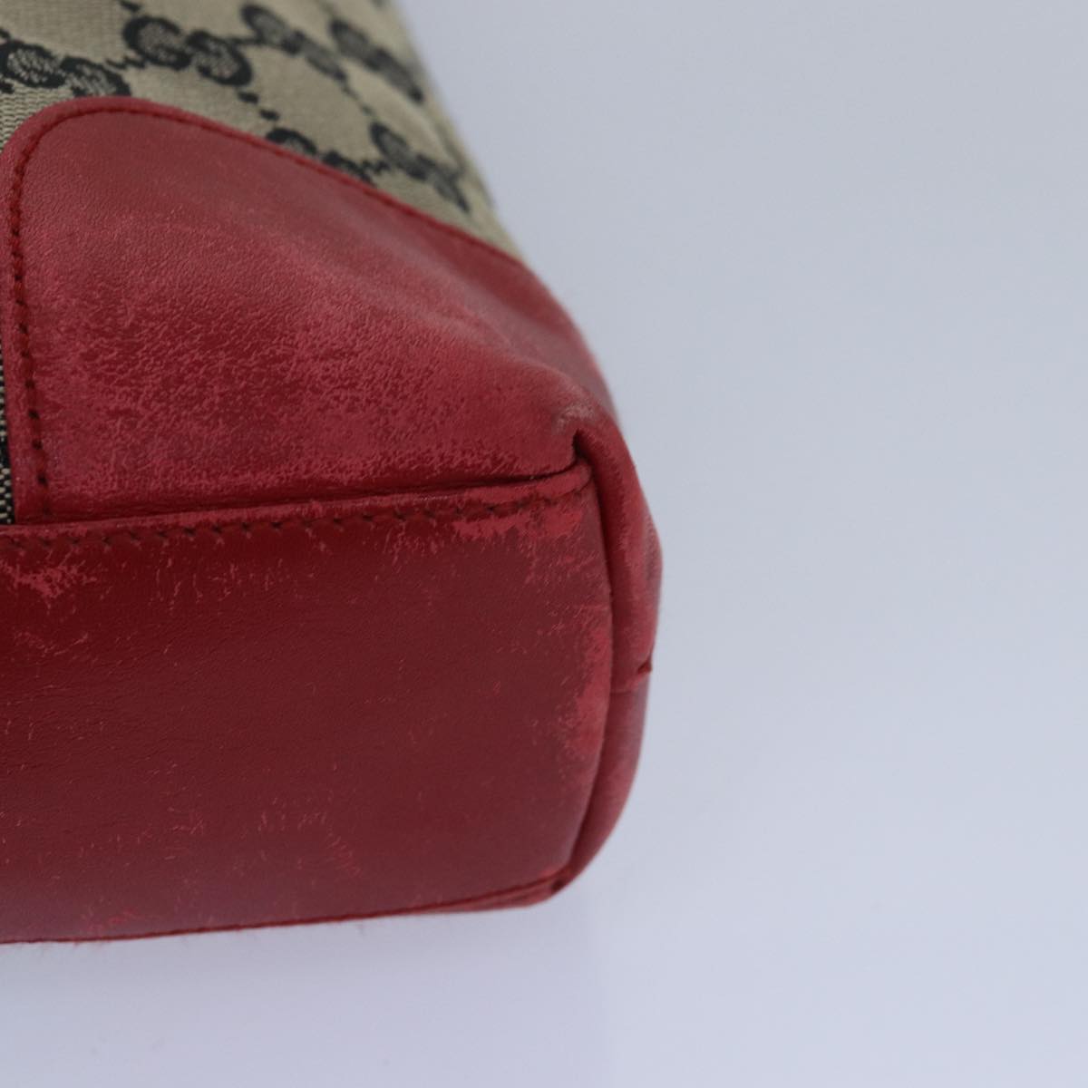 GUCCI GG Canvas Shoulder Bag Beige Red 001 4231 79380