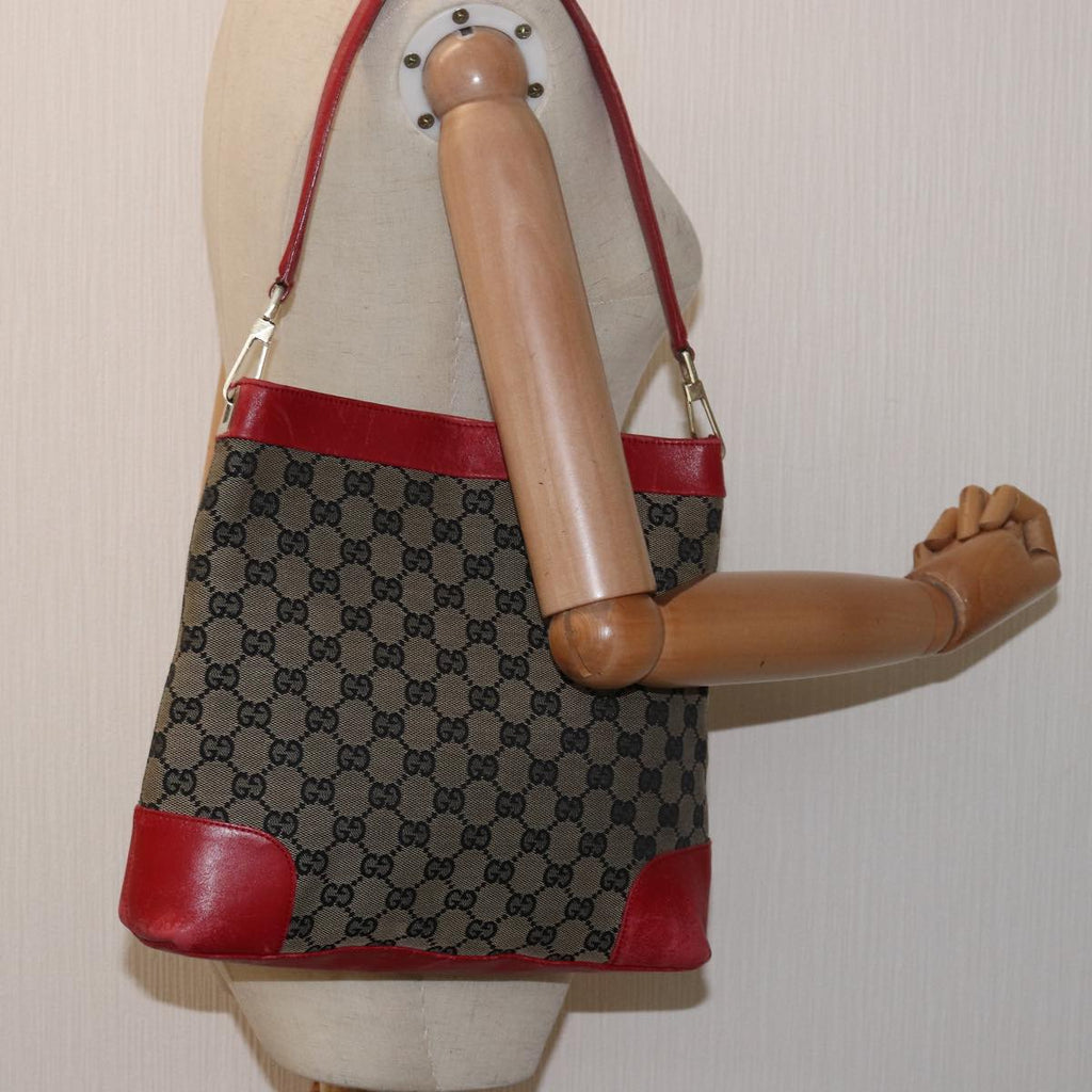 GUCCI GG Canvas Shoulder Bag Beige Red 001 4231 79380