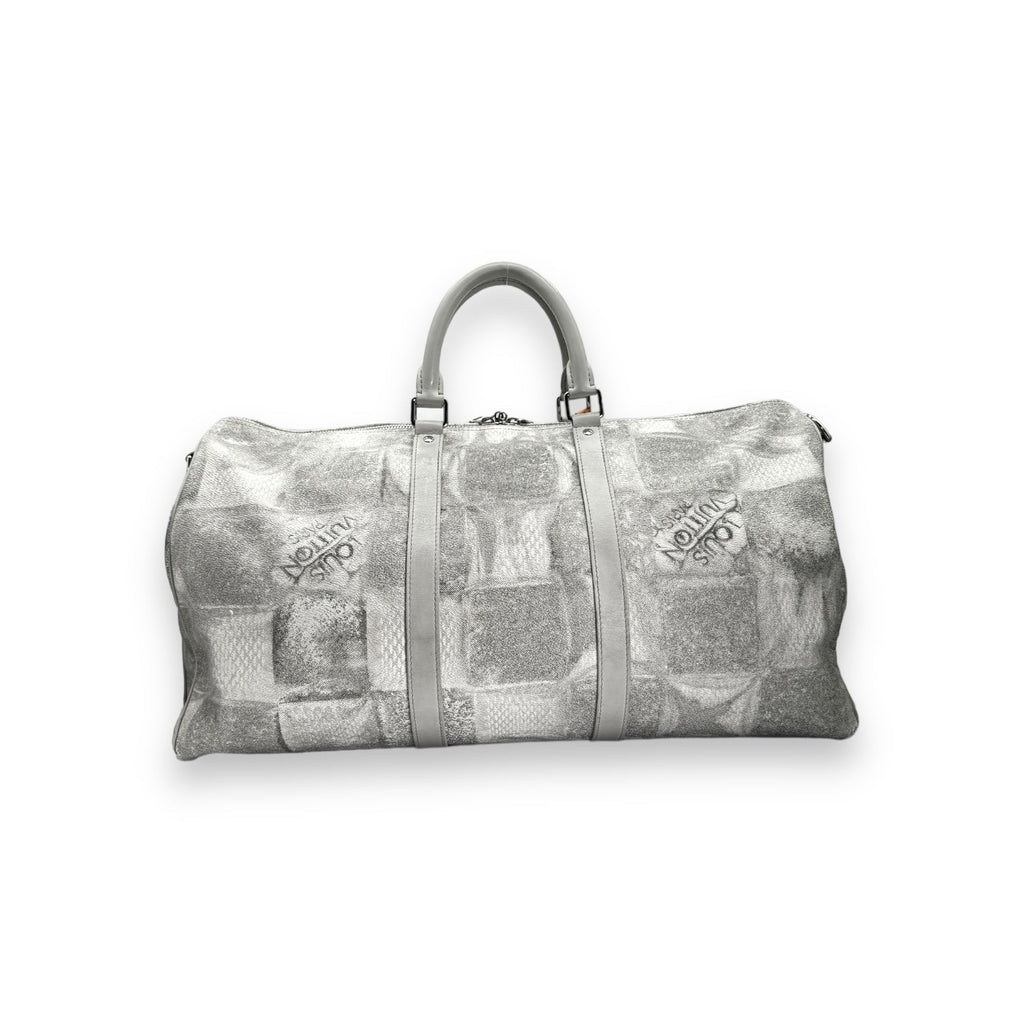 Louis Vuitton Damier Salt Bandouliere Keepall 50 Stone Grey