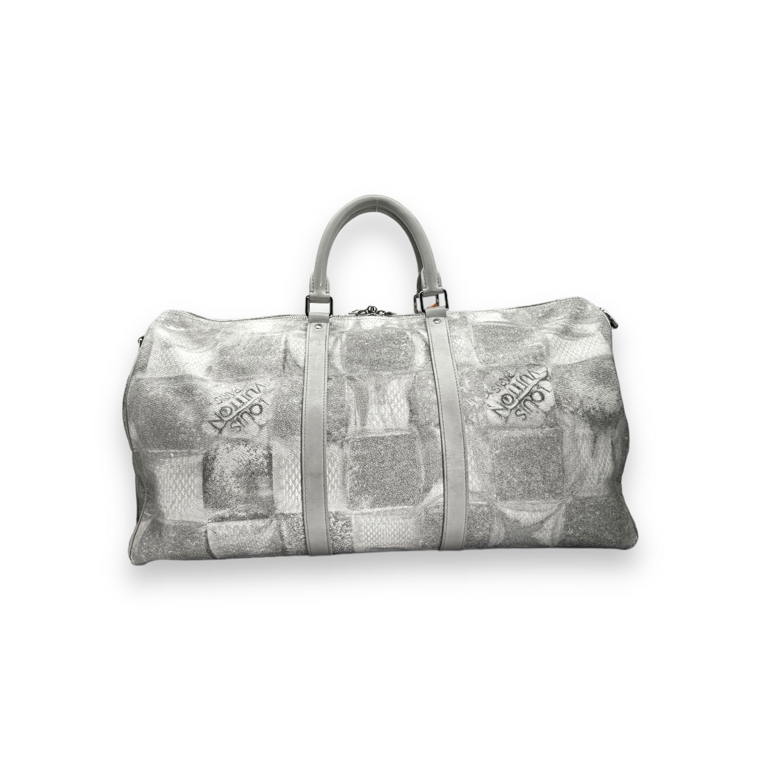 Louis Vuitton Damier Salt Bandouliere Keepall 50 Stone Grey