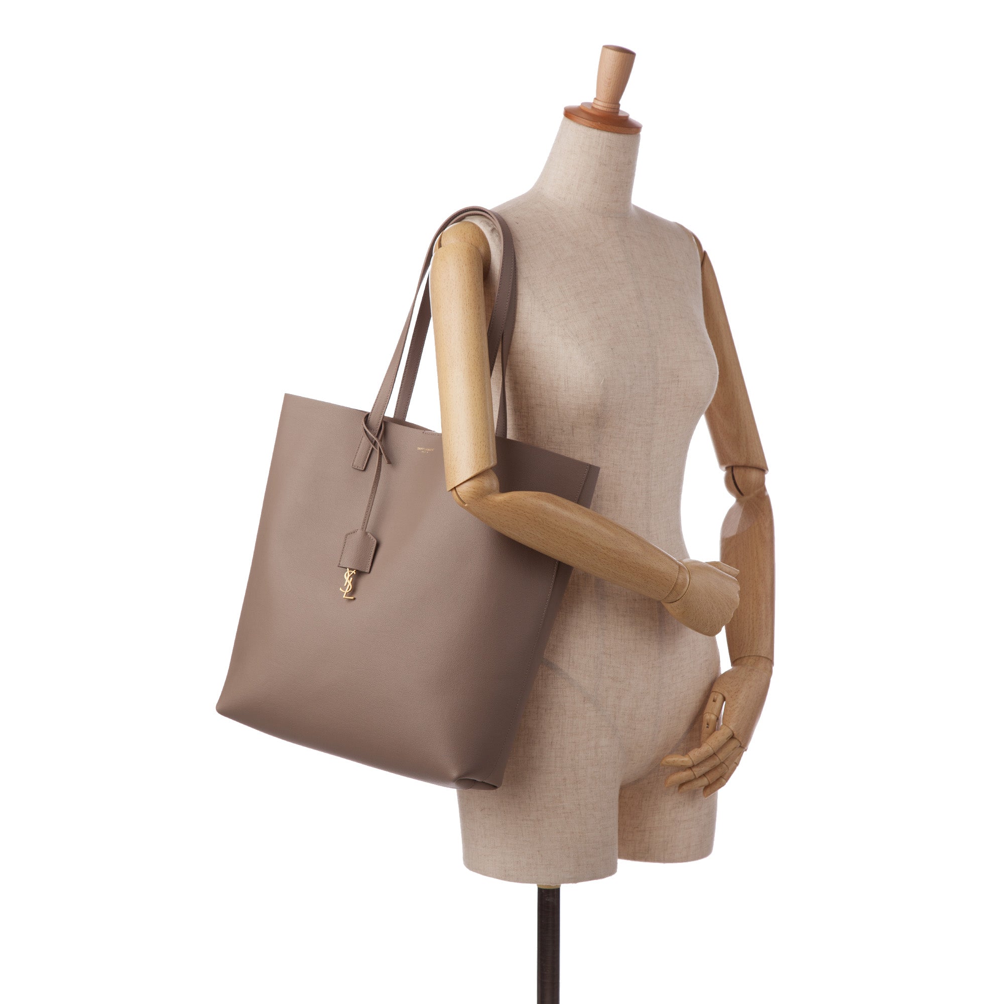 Brown Saint Laurent North/South Shopping Tote