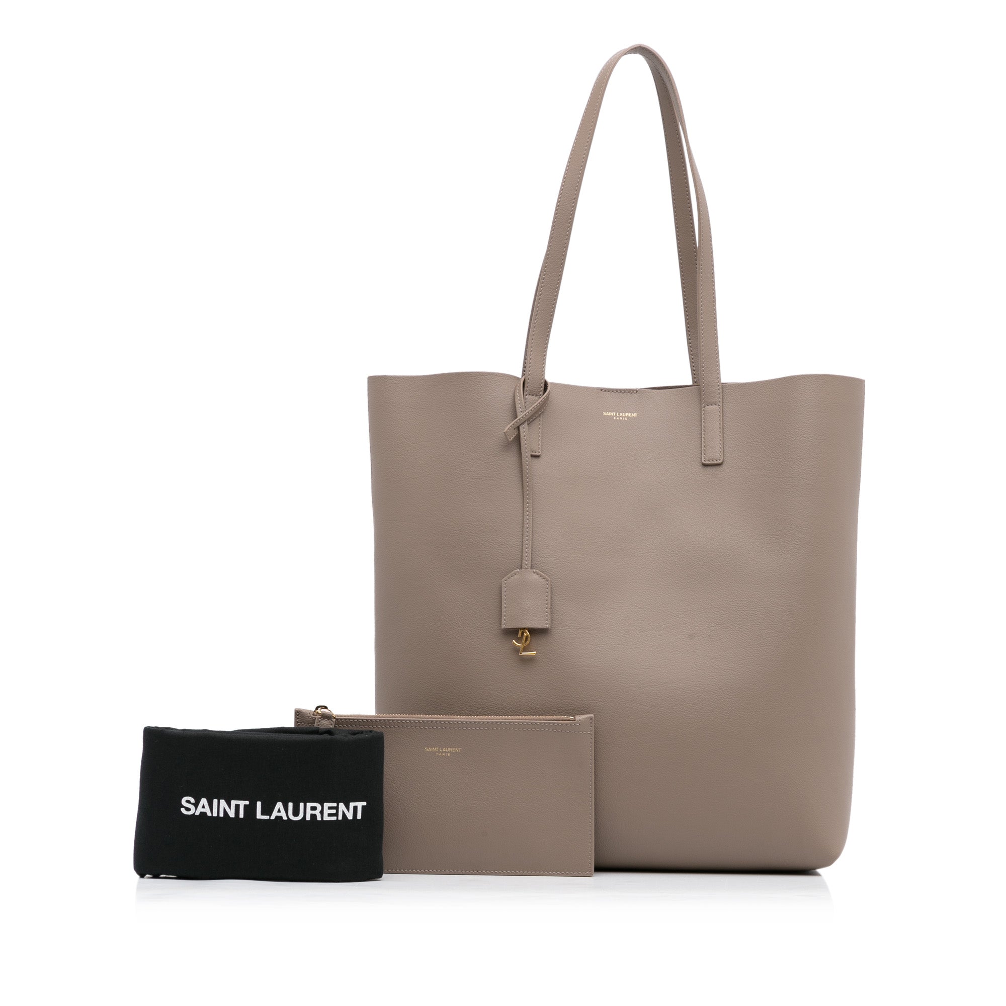 Brown Saint Laurent North/South Shopping Tote
