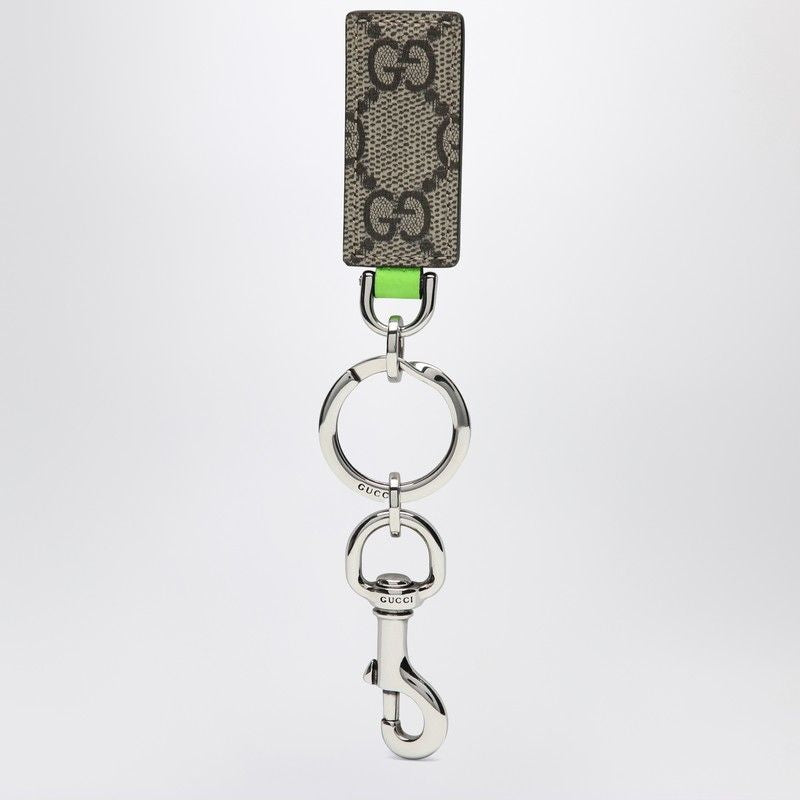 GUCCI Supreme Fabric Key Ring with Leather Details - FW24