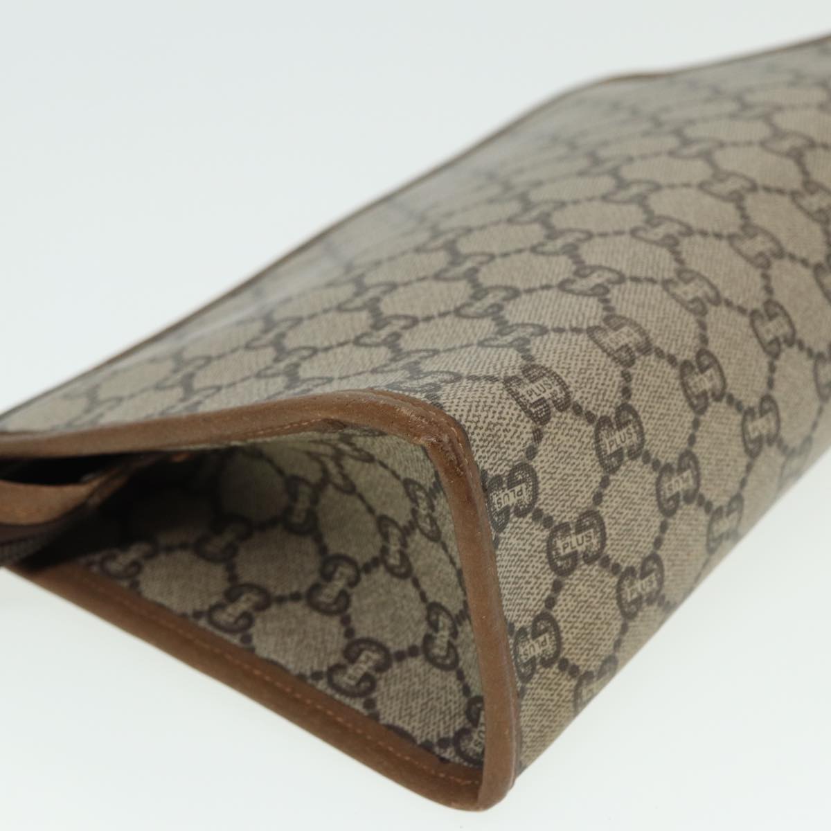 GUCCI GG Plus Supreme Clutch Bag PVC Beige 79412