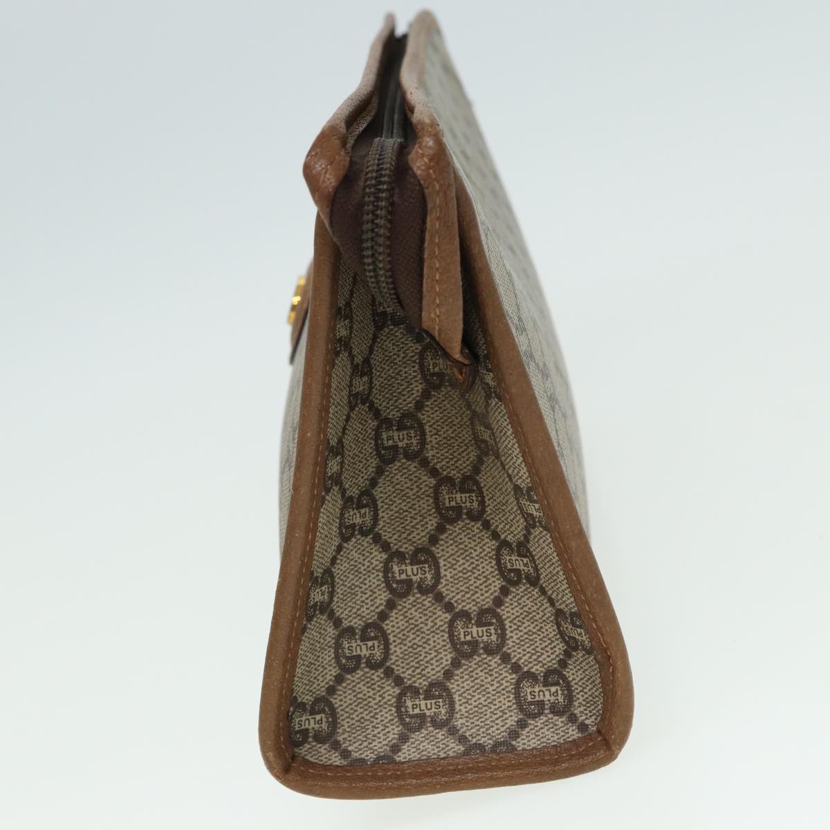 GUCCI GG Plus Supreme Clutch Bag PVC Beige 79412