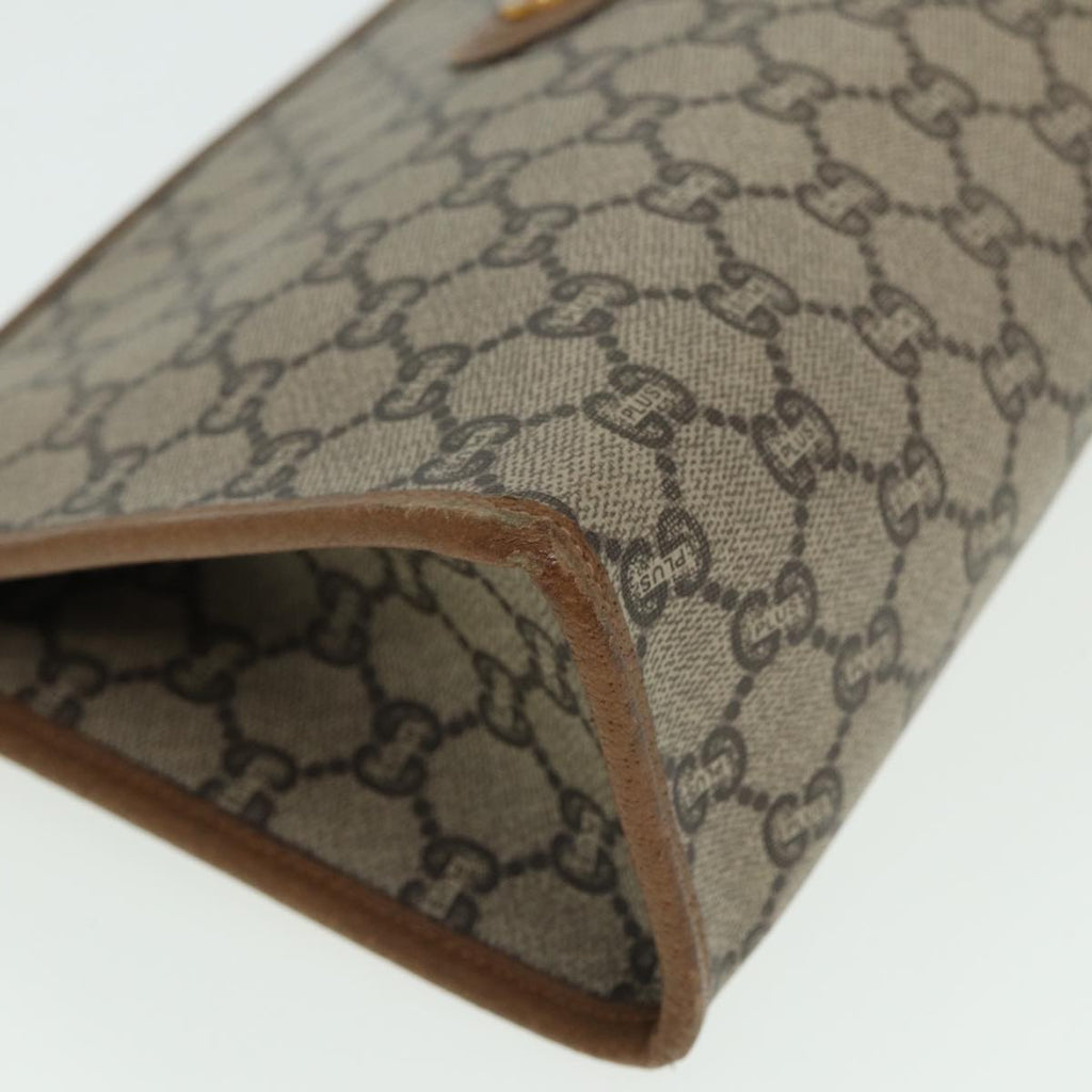 GUCCI GG Plus Supreme Clutch Bag PVC Beige 79412