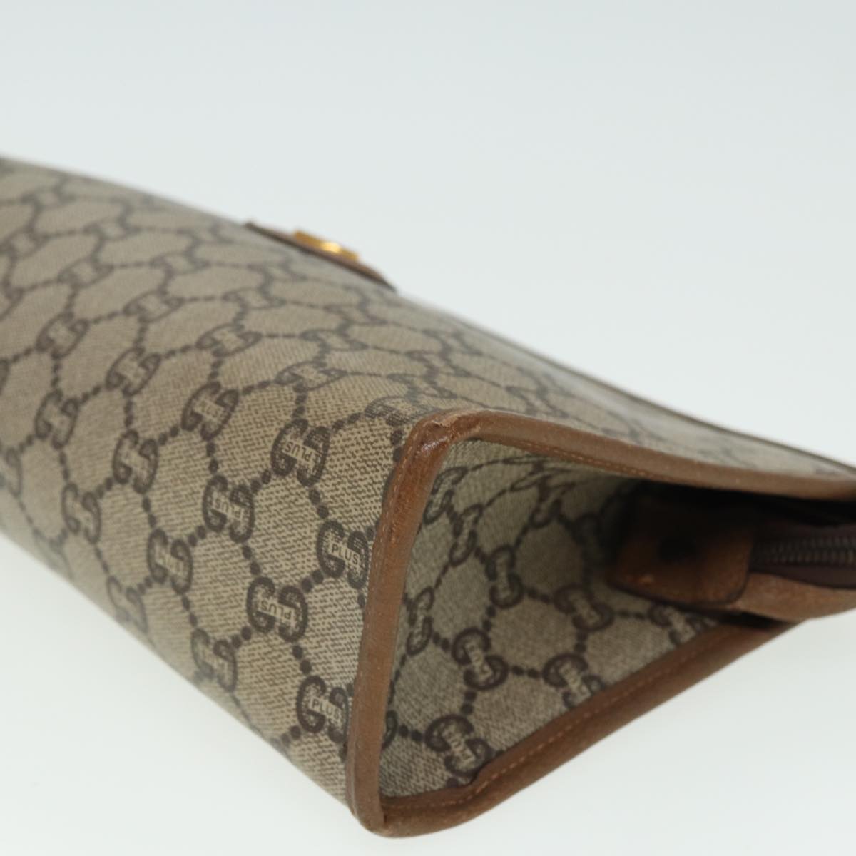 GUCCI GG Plus Supreme Clutch Bag PVC Beige 79412