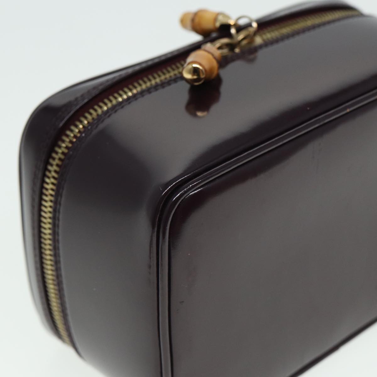 GUCCI Bamboo Vanity Hand Bag Enamel Purple 032 1956 0151 79417
