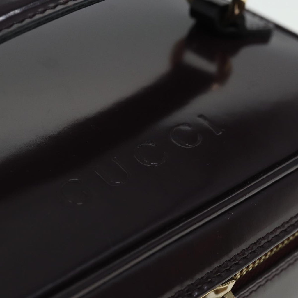 GUCCI Bamboo Vanity Hand Bag Enamel Purple 032 1956 0151 79417