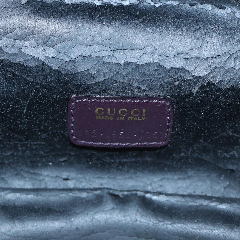 GUCCI Bamboo Vanity Hand Bag Enamel Purple 032 1956 0151 79417