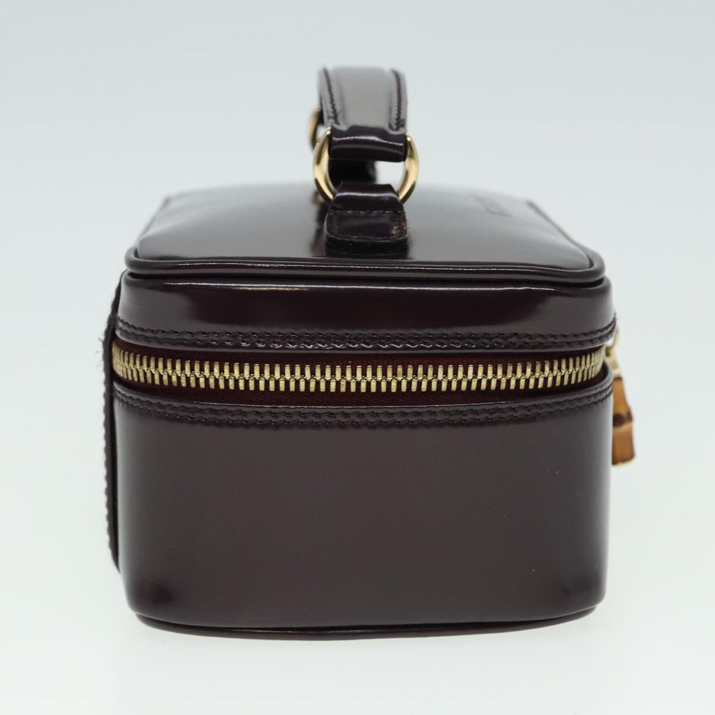 GUCCI Bamboo Vanity Hand Bag Enamel Purple 032 1956 0151 79417