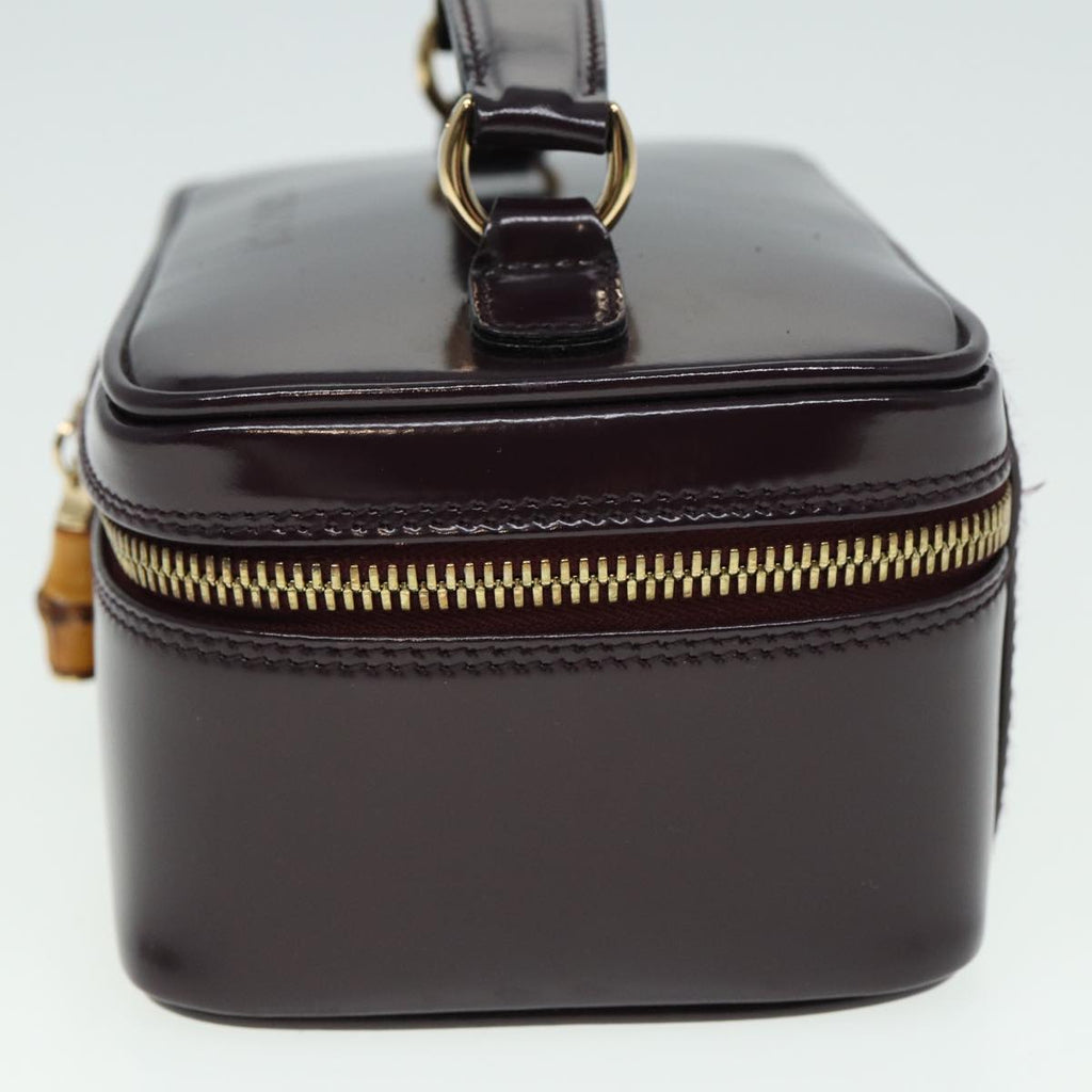 GUCCI Bamboo Vanity Hand Bag Enamel Purple 032 1956 0151 79417