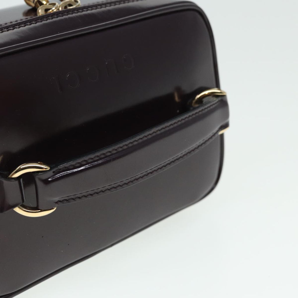 GUCCI Bamboo Vanity Hand Bag Enamel Purple 032 1956 0151 79417