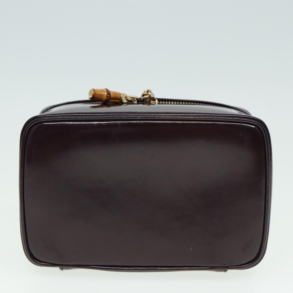 GUCCI Bamboo Vanity Hand Bag Enamel Purple 032 1956 0151 79417