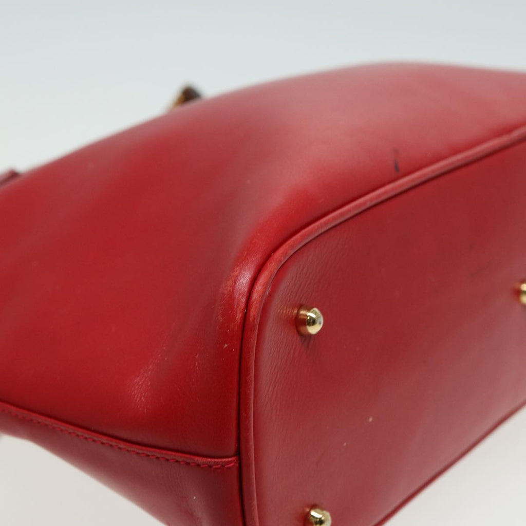 GUCCI Bamboo Hand Bag Leather 2way Red 000 406 0289 79440