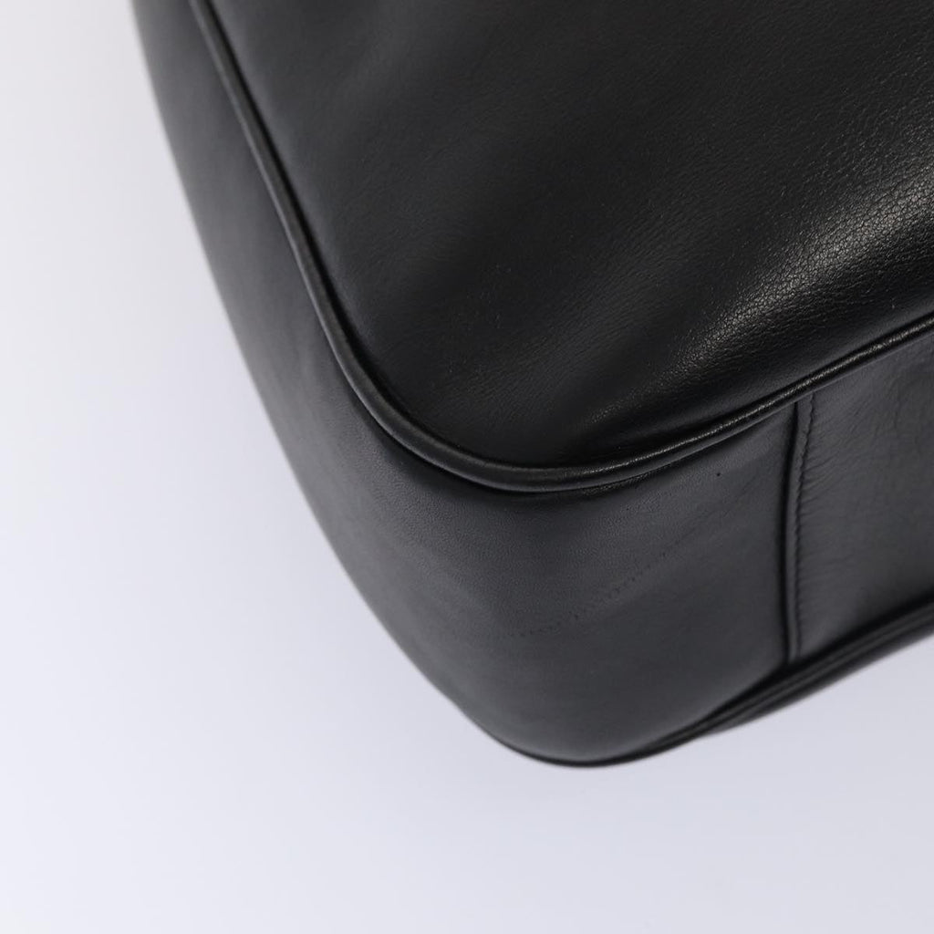 GUCCI Bamboo Hand Bag Leather 2way Black 001 1998 1577 79444