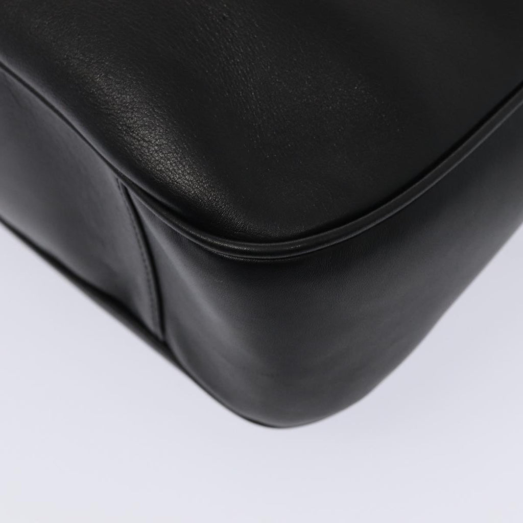 GUCCI Bamboo Hand Bag Leather 2way Black 001 1998 1577 79444