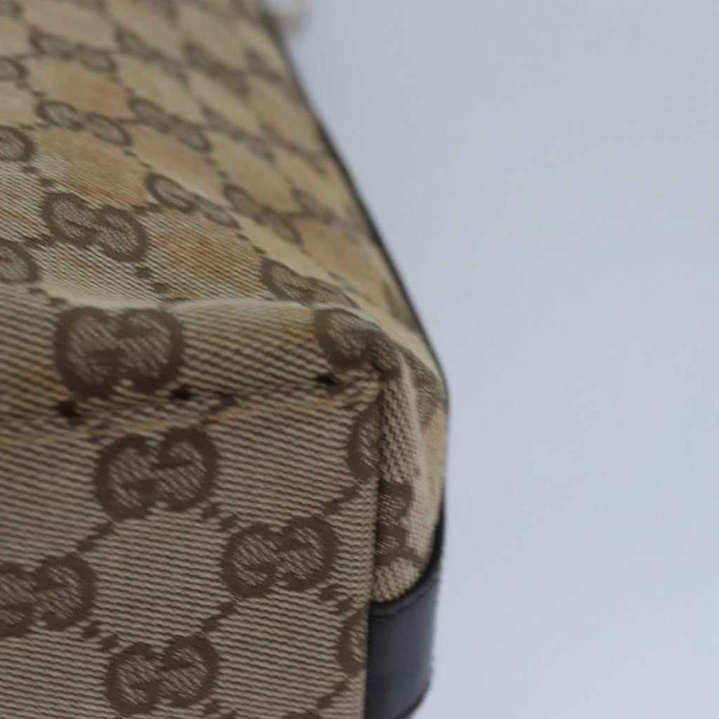 GUCCI GG Canvas Shoulder Bag Beige Dark Brown 000 0602 79452