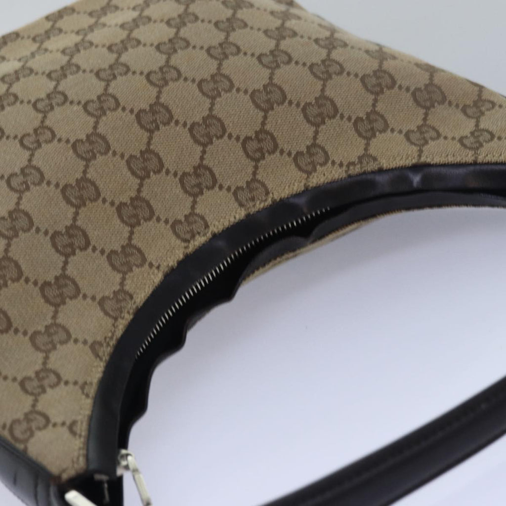GUCCI GG Canvas Shoulder Bag Beige Dark Brown 000 0602 79452