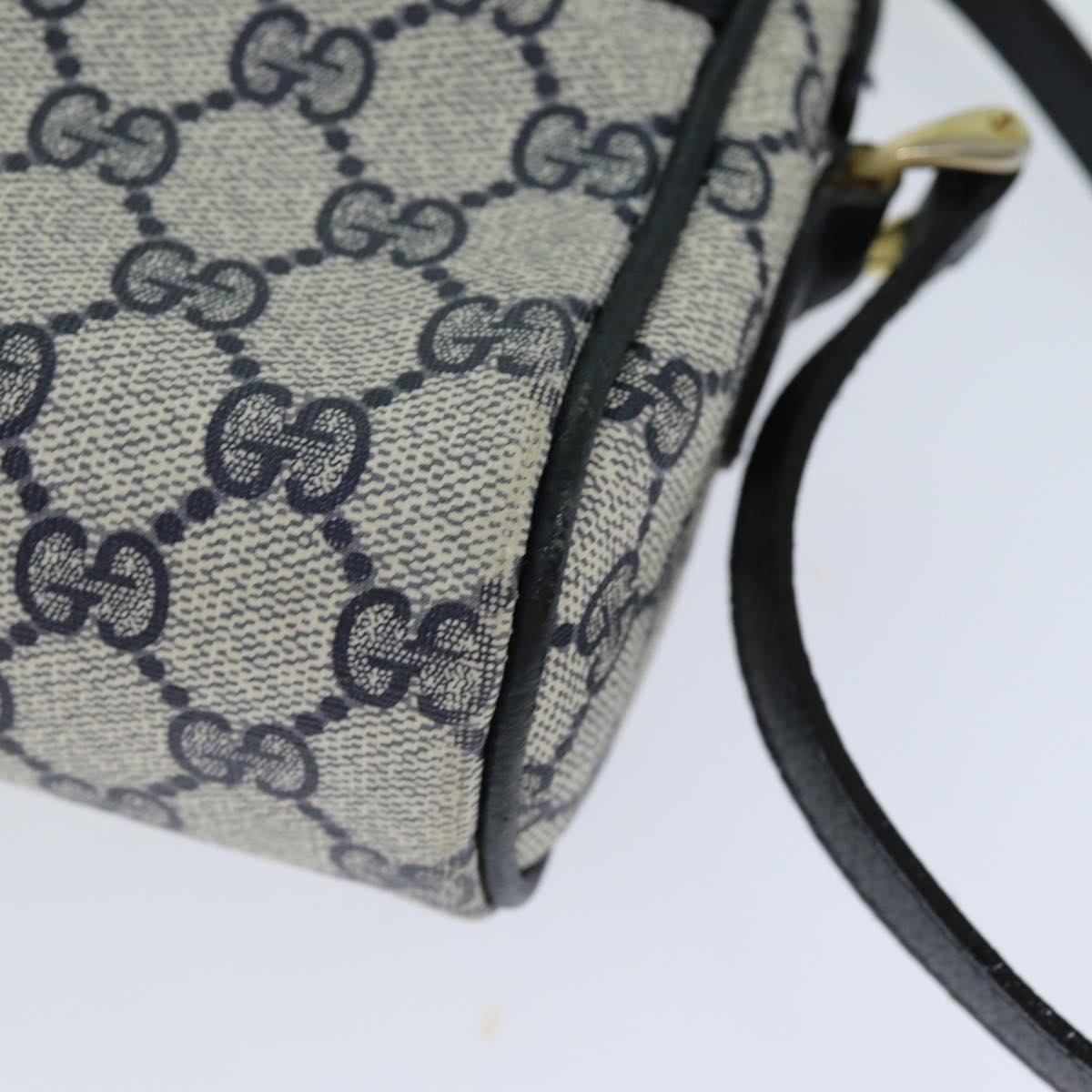 GUCCI GG Supreme Sherry Line Shoulder Bag PVC Navy Red 010 378 79476