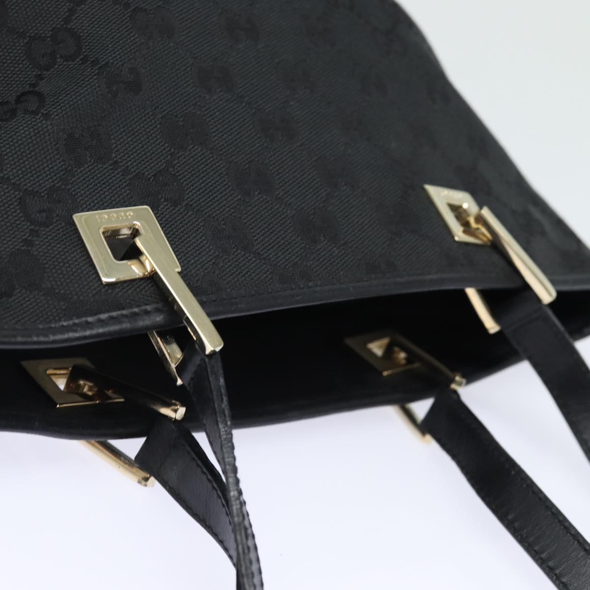 GUCCI GG Canvas Tote Bag Black 002 1099 79477