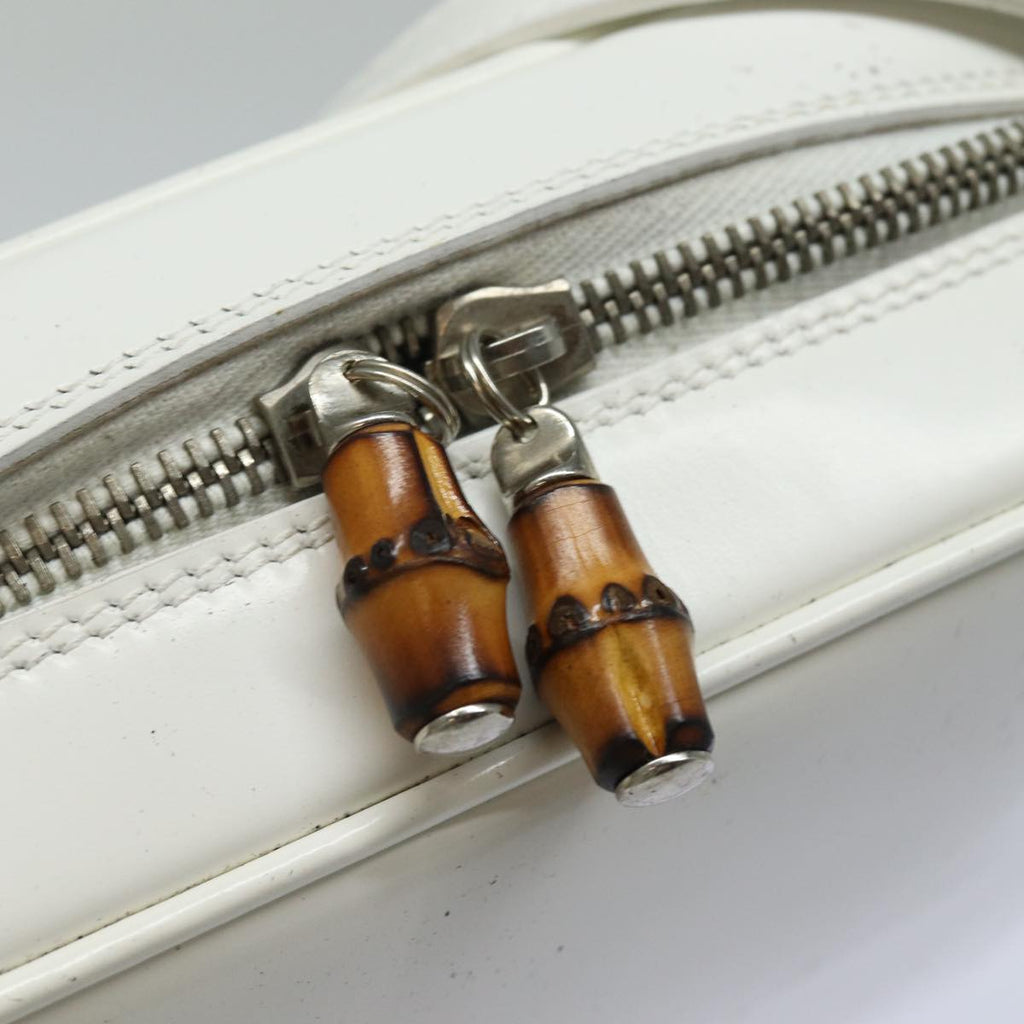 GUCCI Bamboo Shoulder Bag Enamel White 001 2046 3007 79480
