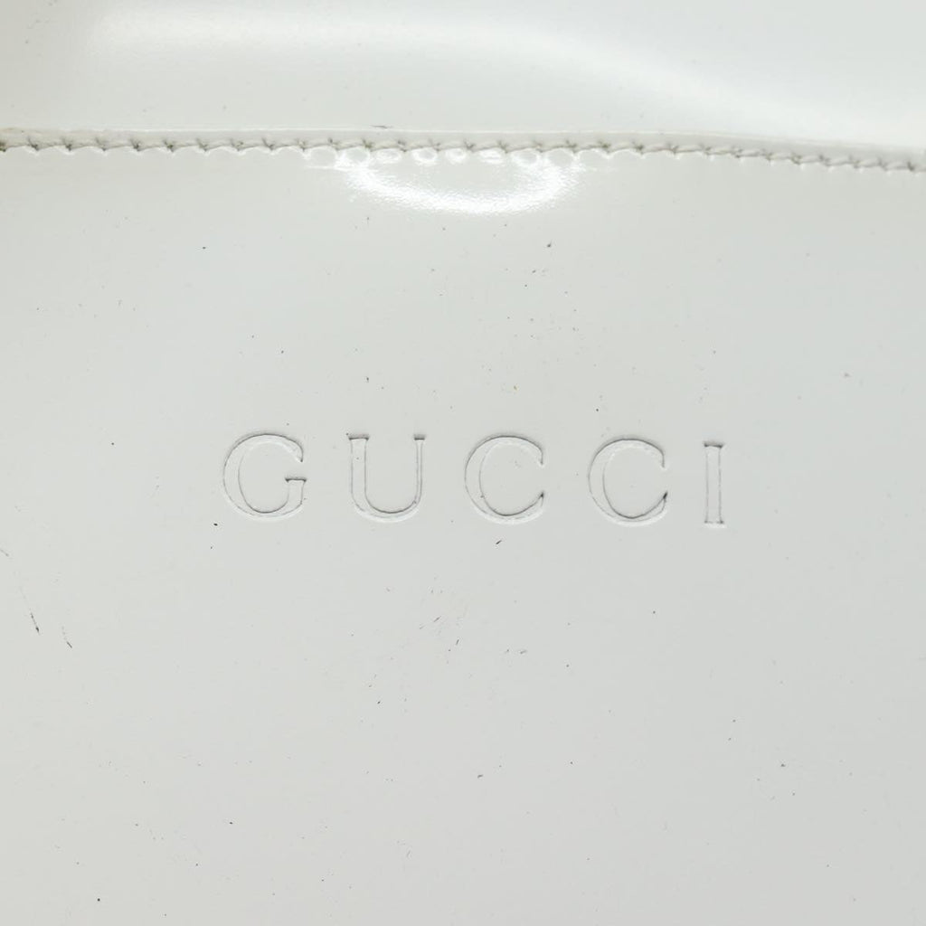 GUCCI Bamboo Shoulder Bag Enamel White 001 2046 3007 79480