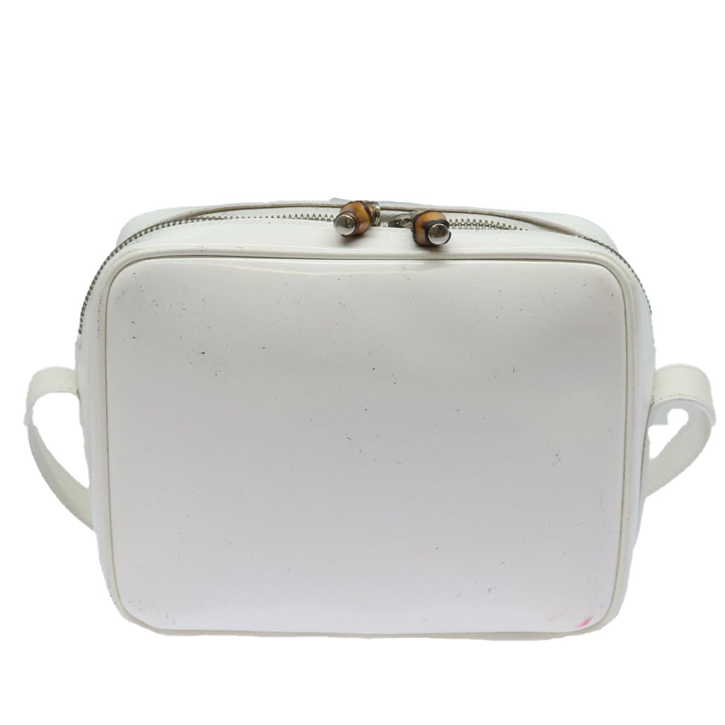 GUCCI Bamboo Shoulder Bag Enamel White 001 2046 3007 79480
