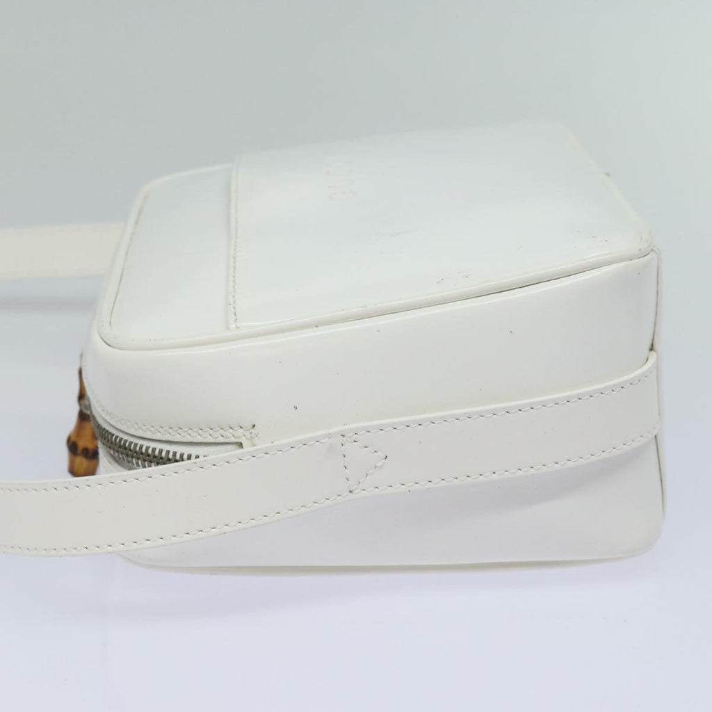 GUCCI Bamboo Shoulder Bag Enamel White 001 2046 3007 79480