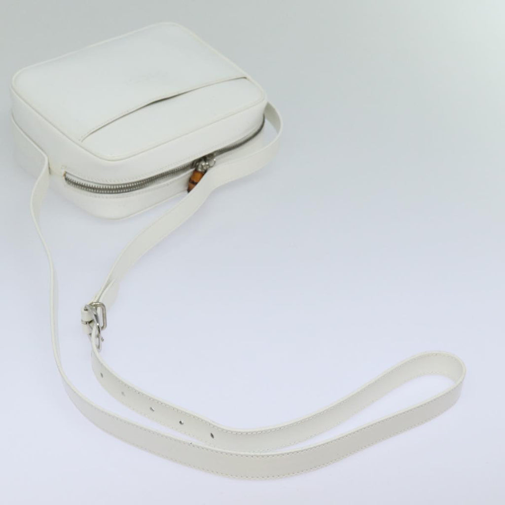 GUCCI Bamboo Shoulder Bag Enamel White 001 2046 3007 79480