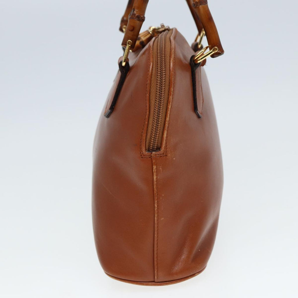 GUCCI Bamboo Hand Bag Leather 2way Red 79497