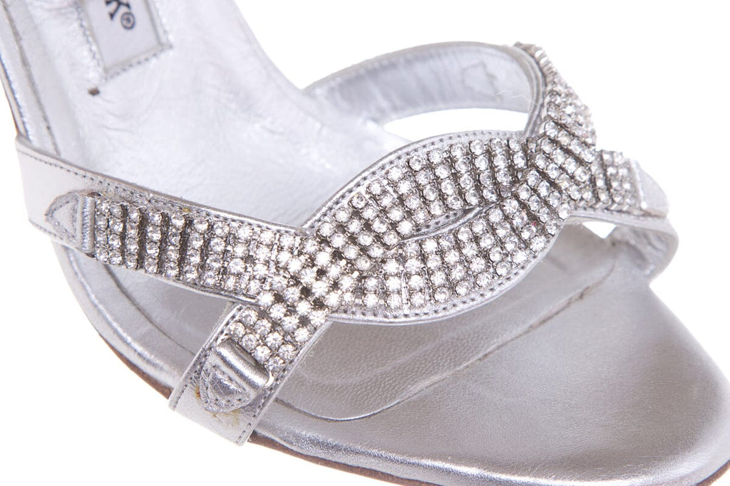 Manolo Blahnik Silver Embellished Heels SZ 37