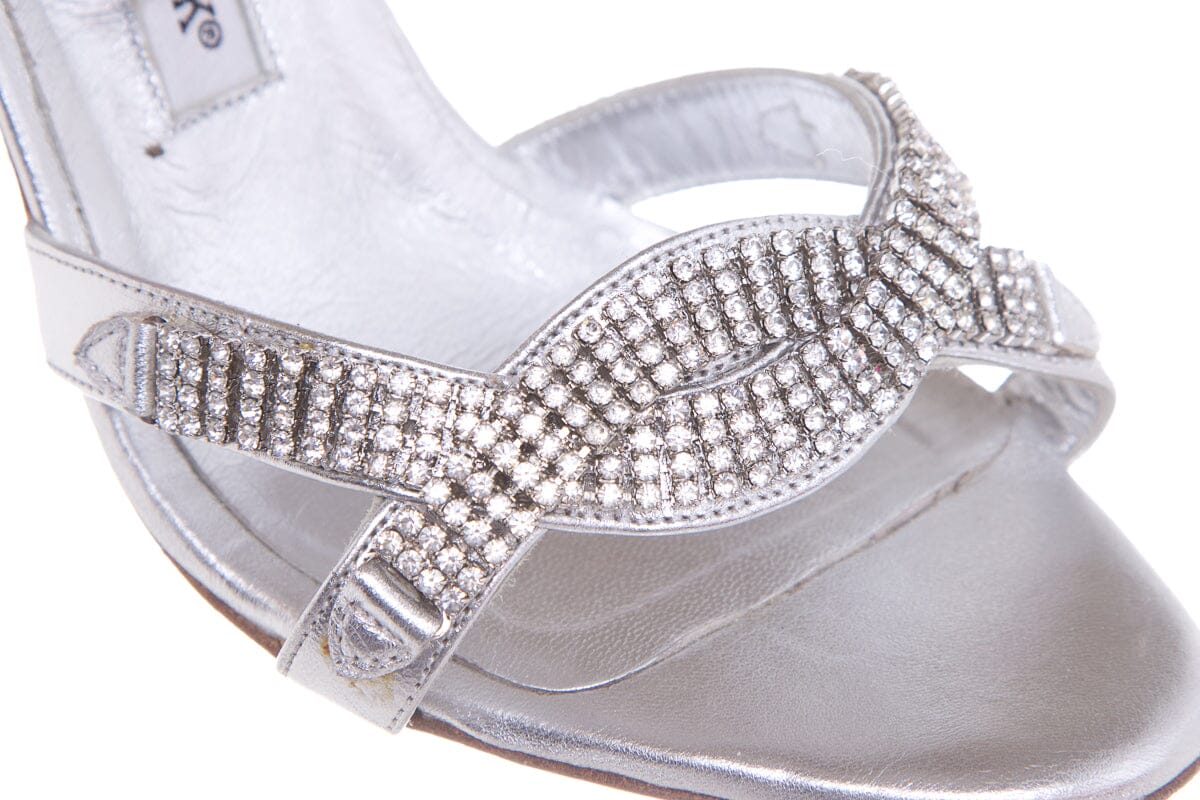 Manolo Blahnik Silver Embellished Heels SZ 37